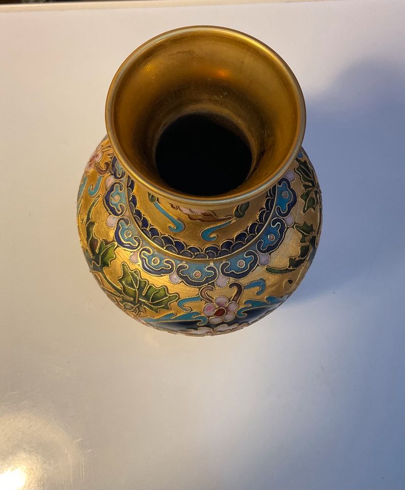 alte kunstvoll verzierte chinesische Cloisonne Vase Prunkvase in Kaiserslautern