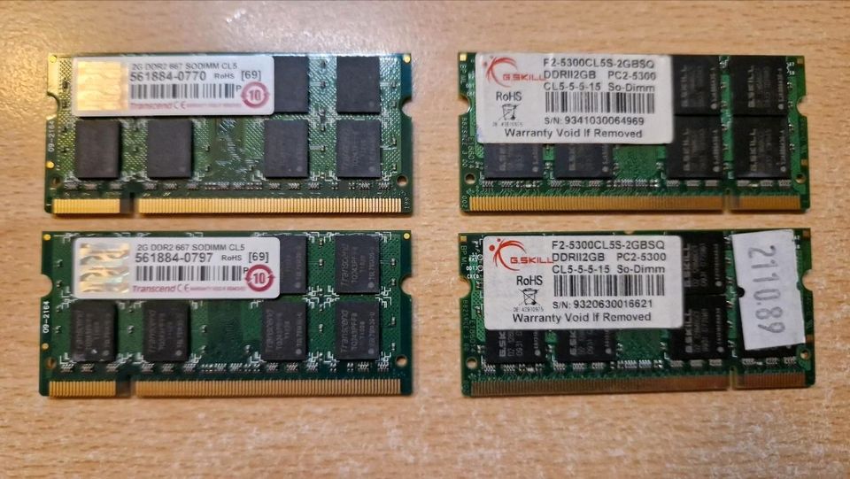 DDR2 SO-DIMM 4GB Kit (2× 2GB) 667/800MHz, Briefversand inkl. in Sohland