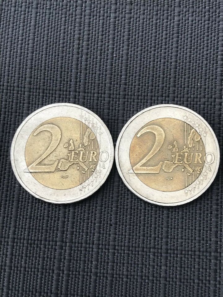 2 X EURO MÜNZEN 2002 (A) DEUTSCHLAND 1X MIT FEHLPRÄGUNG in Hemmingen