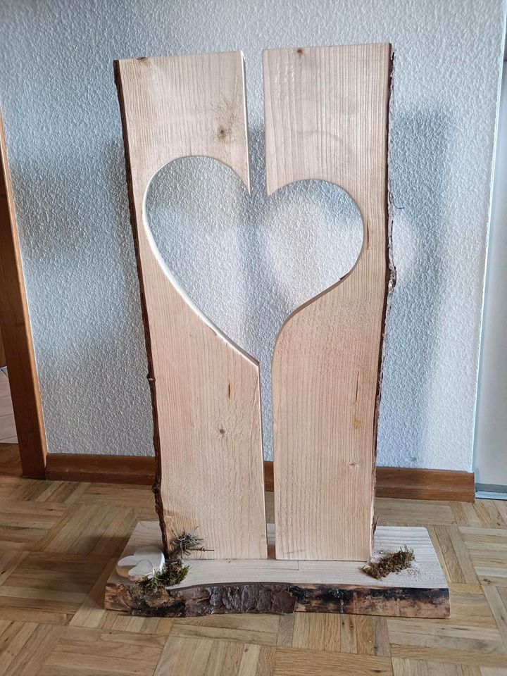 Holz Herz Aufsteller Eingang mit Kerzenhalter, Garten, Hochzeit in Regensburg