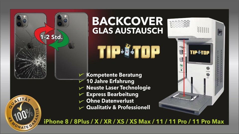 iPhone 14/13/12/11  X-XS Max 8 Plus Backcover Rückglas Reparatur 1-2Std✅ in Berlin