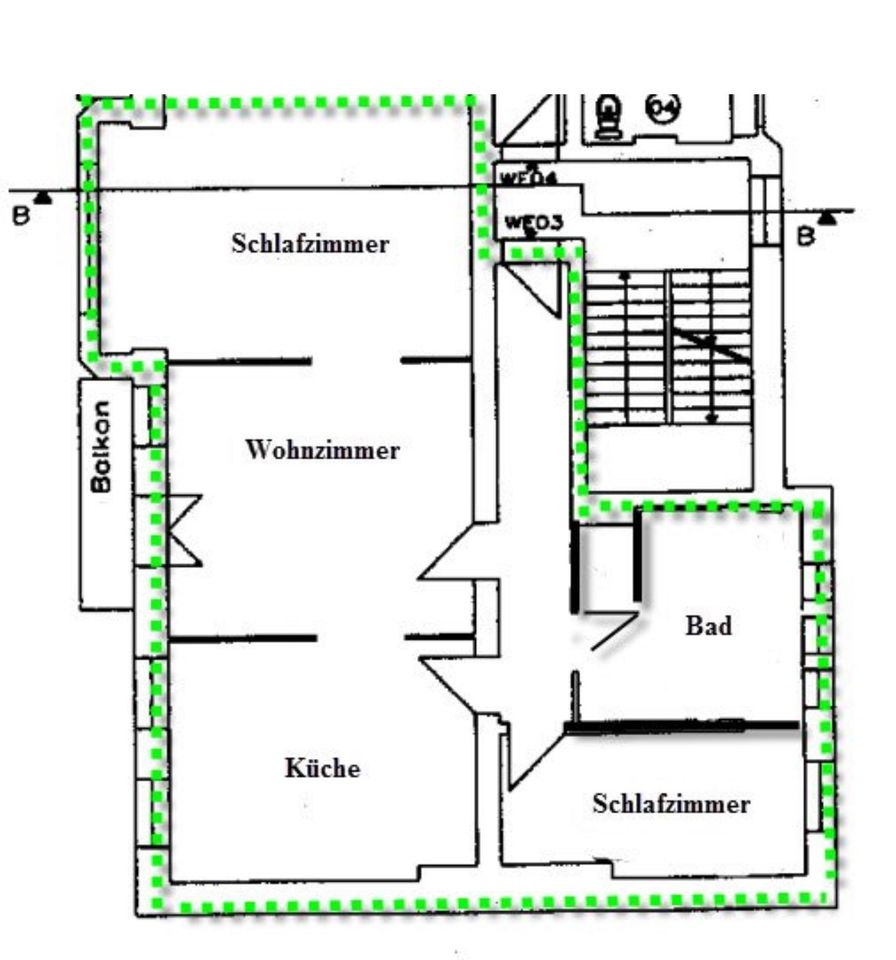 Bezugsfreie Altbauwohnung 3 Zimmer inkl. Nolte Küche und Balkon in Berlin