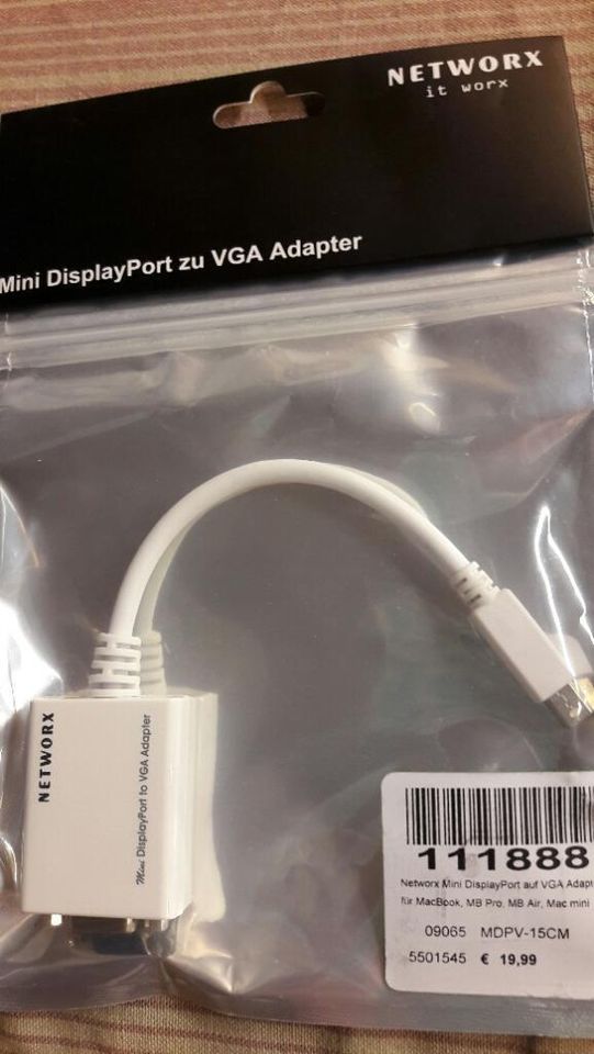 Mini Display Port zu VGA Adapter (originalverpackt) in Kerpen