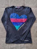 wie NEU ! Desigual Shirt Gr. 146/152 Herz-Motiv Wendepailletten Brandenburg - Falkensee Vorschau