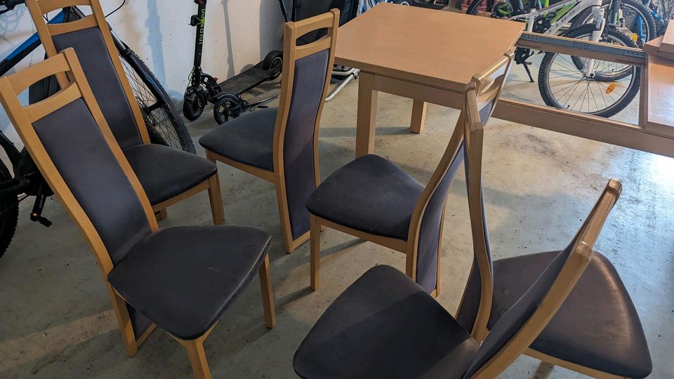 Tisch 160-240 x 90 und 6 Stühle in Senden