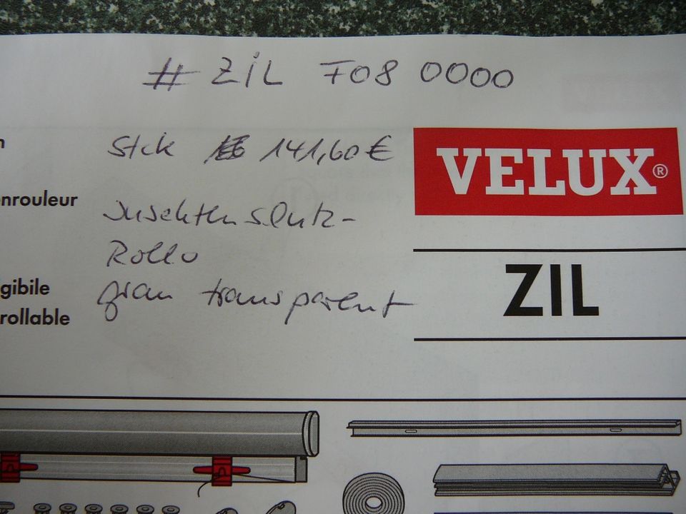 2 x Original Velux Insektenschutzrollo ZIL F08 grau transparent in Kiel