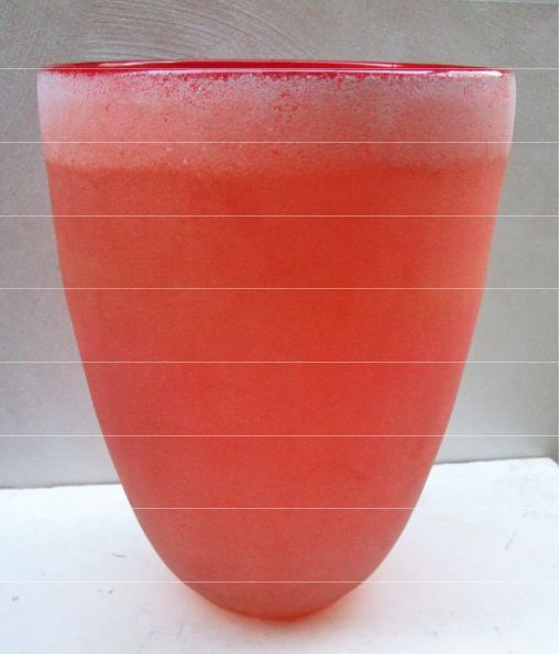 Schwere Vase Überfangglas orange / gesandet – neuwertig in Herford