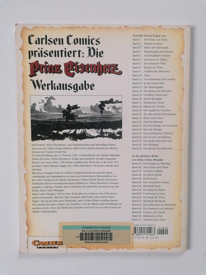 Comics Hefte Prinz Eisenherz Carlsen 1.Auflage Nr 46 aus Sammlung in Celle
