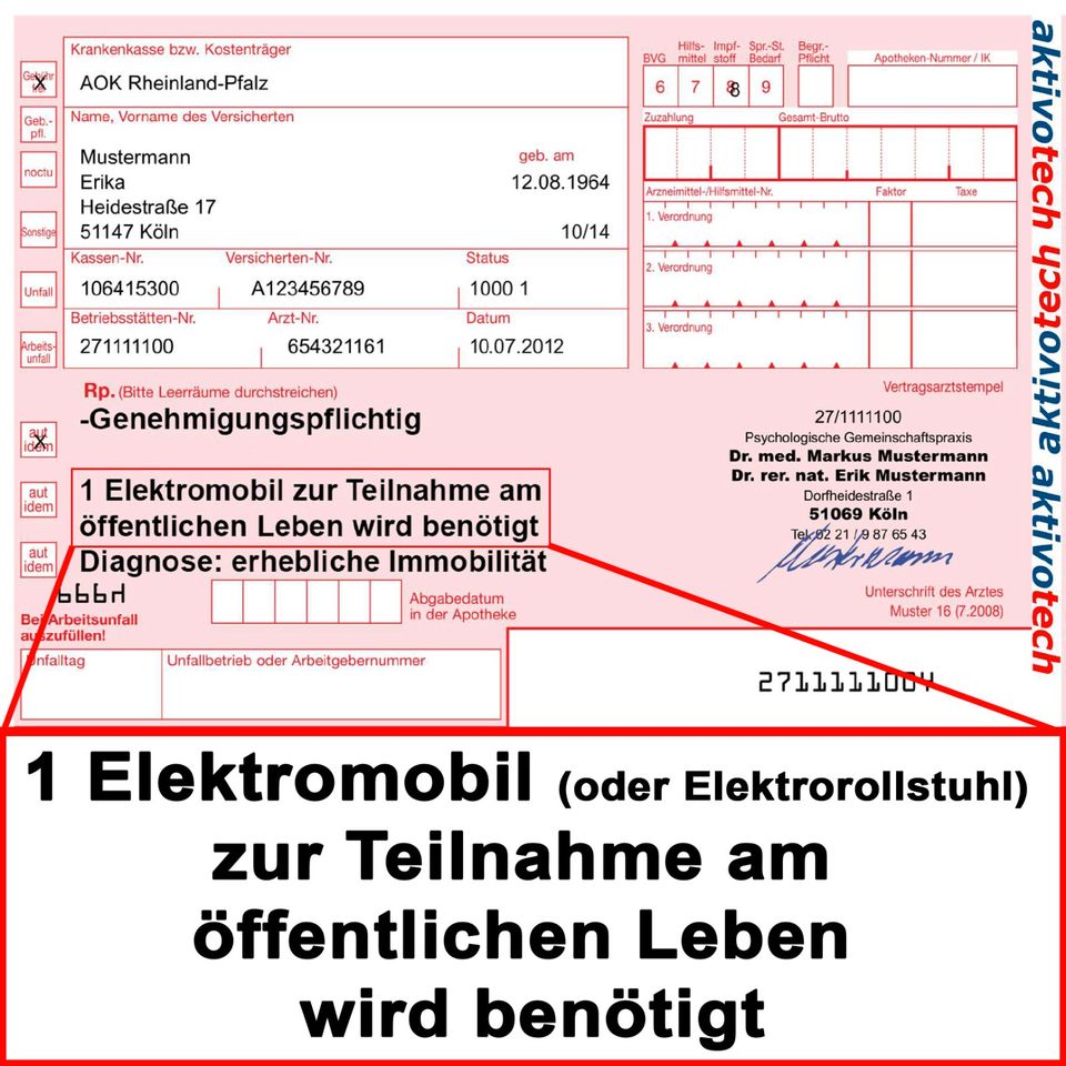 Elektro-Mobil Elektrorollstuhl Seniorenmobil von der Krankenkasse in Moers