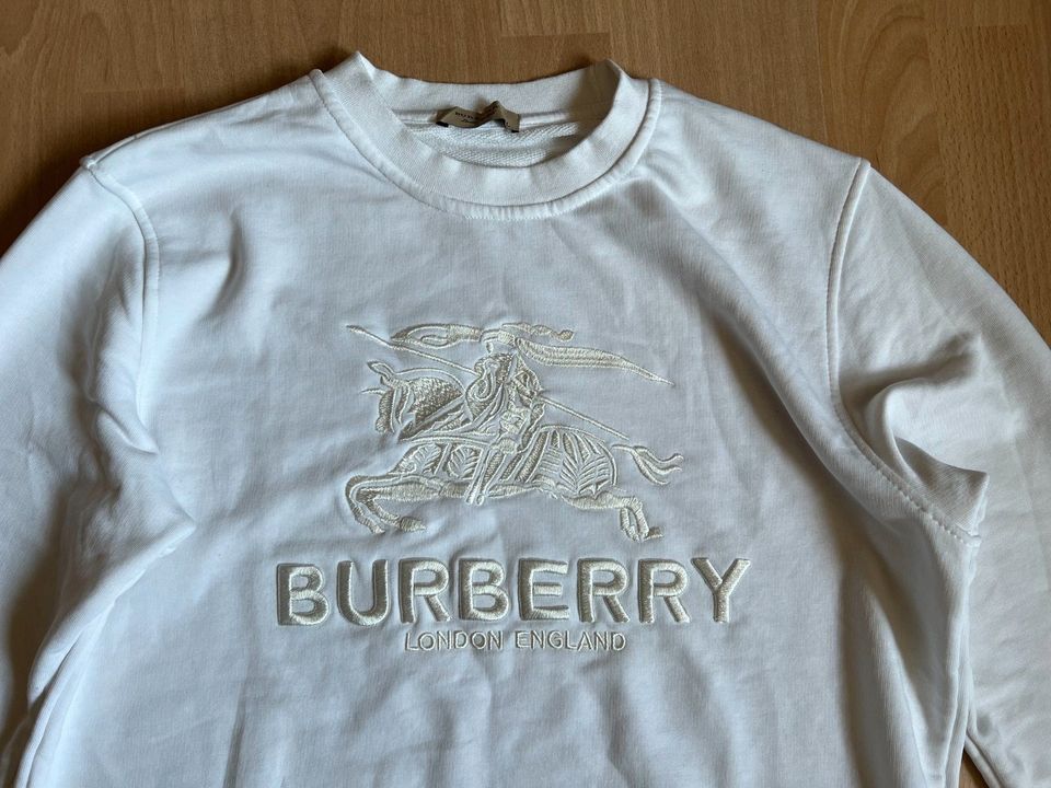 BURBERRY LONDON ENGLAND HERREN SWEATSHIRT GR.L WEISS in Recklinghausen