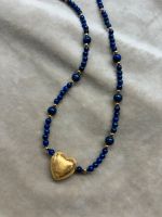 Lapislazuli-Kette-Collier mit 925|- Silber, verg. Herz ❤️, 46 cm Niedersachsen - Denkte Vorschau