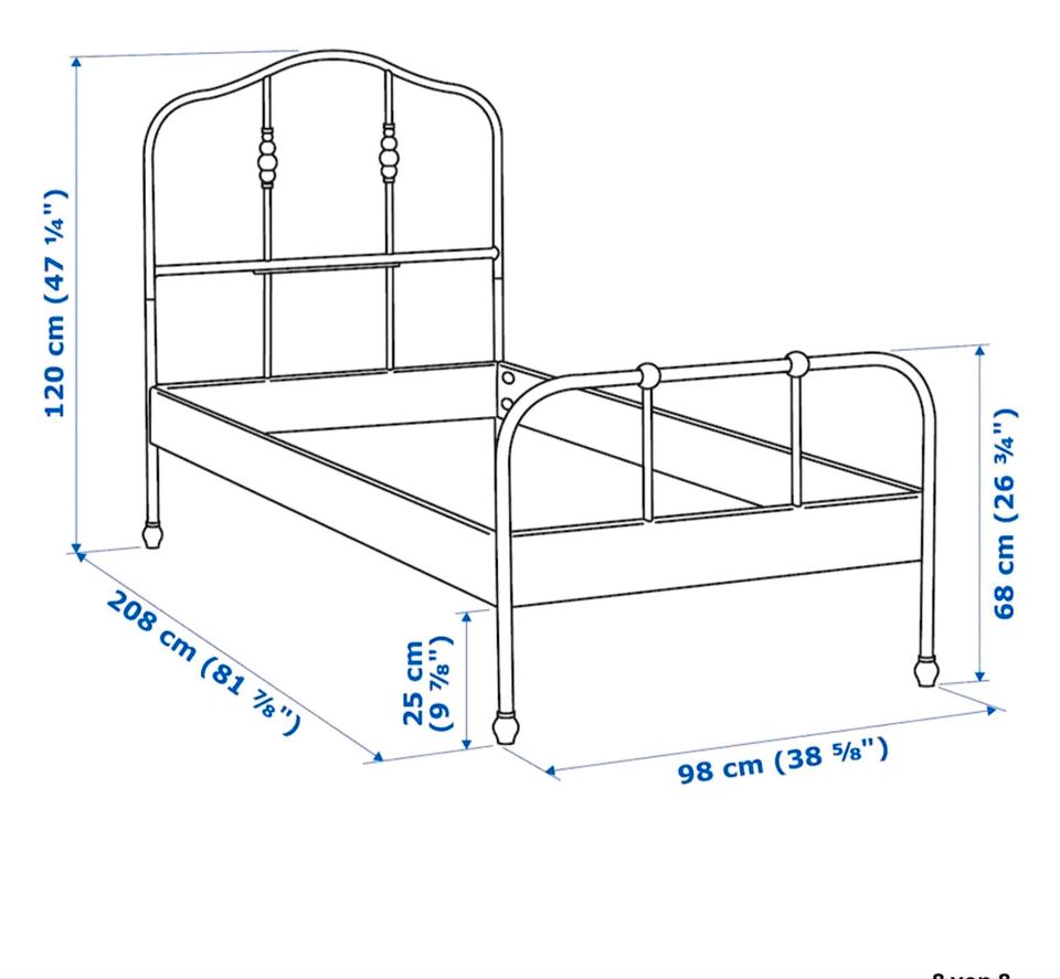 Ikea Bett  Sagusta schwarz 90x200 in Elsdorf