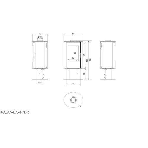 Kratki Kaminofen Koza AB S/N/DR mit Standfuß 8 kW KOZA/AB/S/N/DR in Mühlhausen