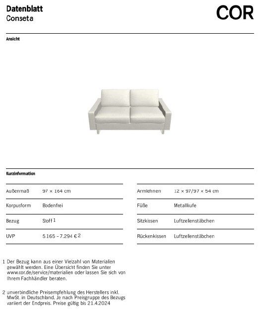 Designer Sofa Couch "Conseta" der Marke COR Neupreis: 3500€ in Kassel