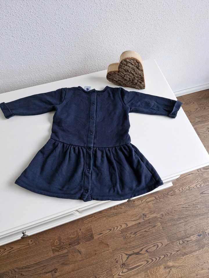 Petit Bateau Kleid Gr.  81 cm langarm dunkelblau mit Schleife in München