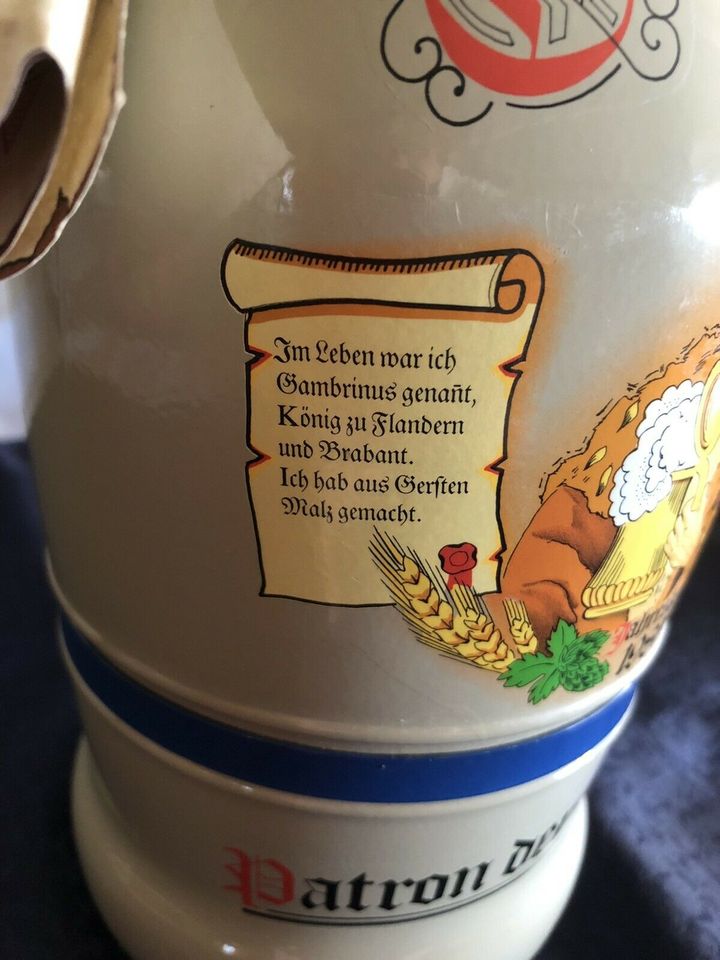 Bierkrug Gambrinus Jahreskrug 1987 Siphon Glas in Ladenburg