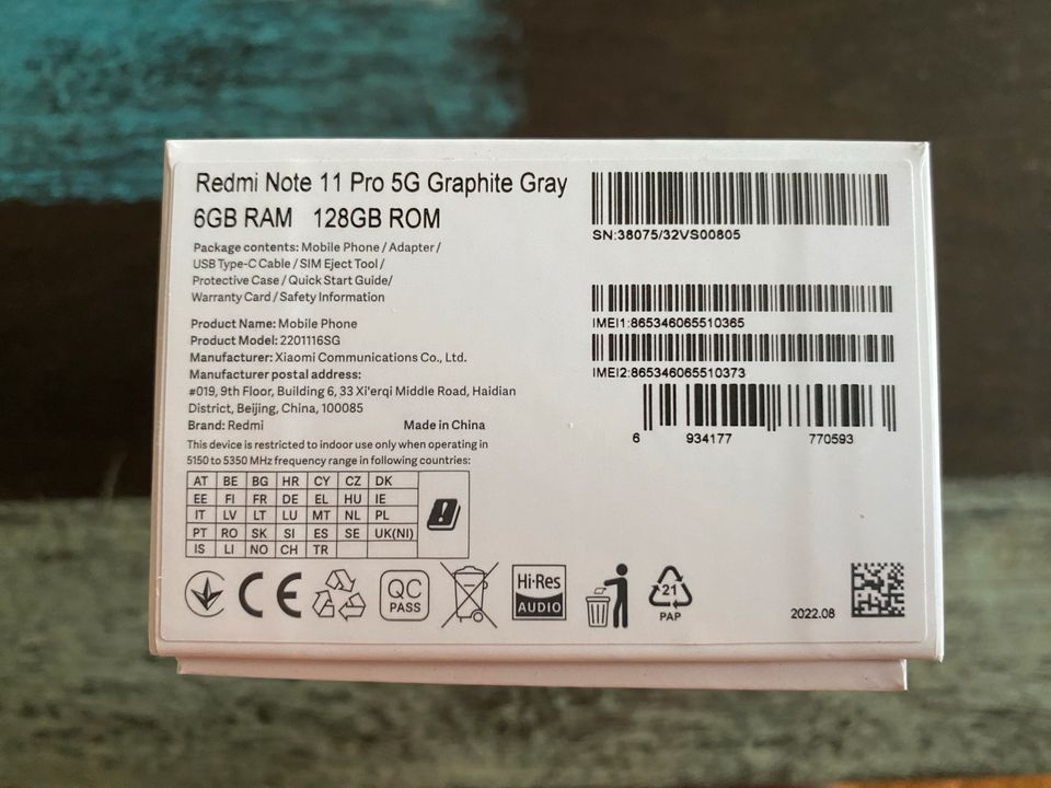 Xiaomi Redmi Note 11 Pro 5G, Graphite Gray in Heidenau