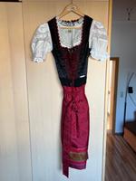 Dirndl rot - schwarz samtig mit Bluse in Gr 34 WENGER Bayern - Augsburg Vorschau