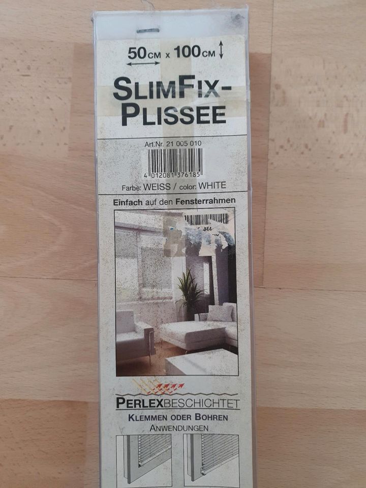 Plissee Klemmfix Slimfix 50x100  Fenster Sichtschutz in Leverkusen