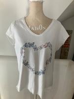 T-Shirt weiß Schmetterlinge Herz Italy 40 42 V-Ausschnitt neuw Bayern - Haibach Unterfr. Vorschau