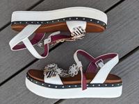 Cafenoir Damen Sandalen Größe 40 weiß braun Hessen - Wehrheim Vorschau