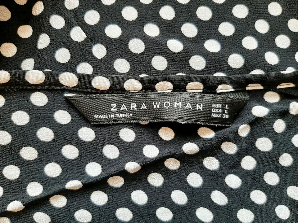 Zara 40 L Bluse Damen blau weiß Dots Punkte in Schwerin