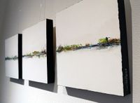 3-teiliges Acrylbild, abstrakte Landschaft, 3x 30x30 cm Nordrhein-Westfalen - Rheine Vorschau