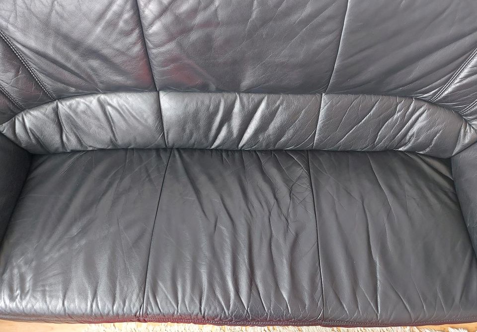 Musterring Leder Sofa Couch 3-Sitzer Dreisitzer schwarz in Lüneburg