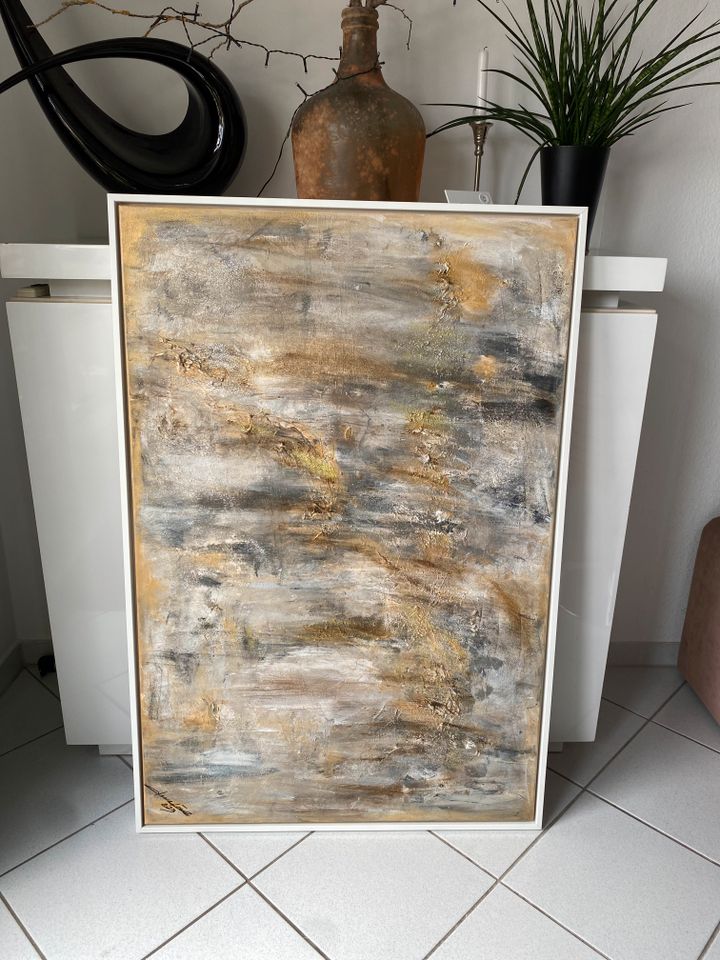 XL Bild 120x80 inkl. Rahmen Abstr Acryl Beige/Gold Irene Lösel ab in Fürth