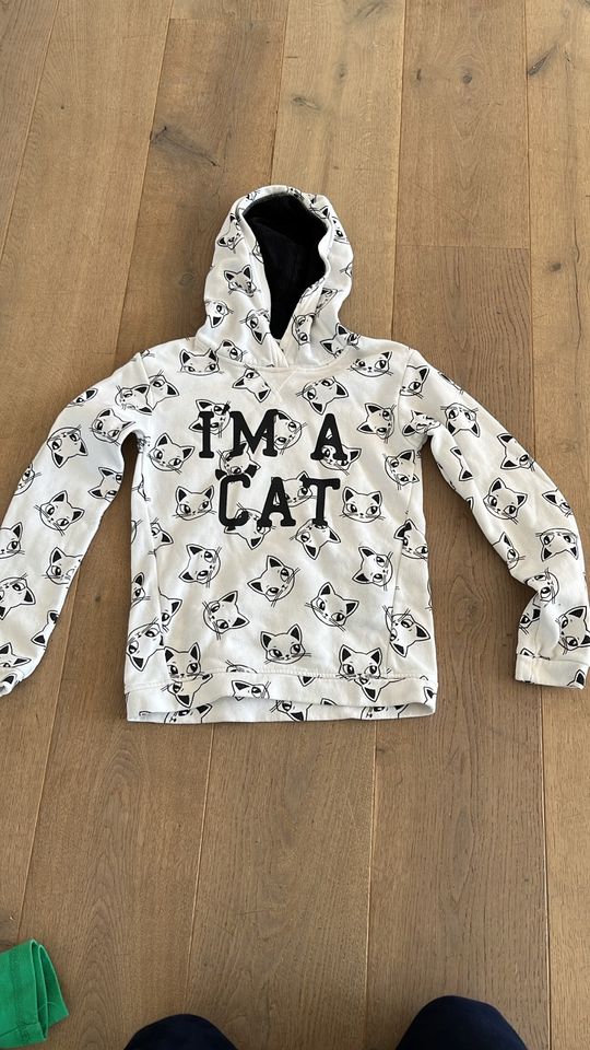 Pullover Hoodie weiß 134 140 Katze H&M I‘m a cat in Villmar