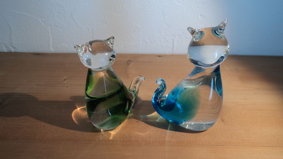 Katzen aus Glas Deko Farbig Transparent in Kornwestheim