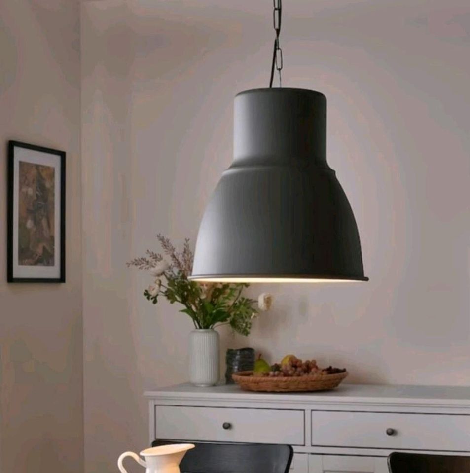 HEKTAR Hängeleuchte 47 cm, dunkelgrau Ikea Metall Lampe in Kobern-Gondorf