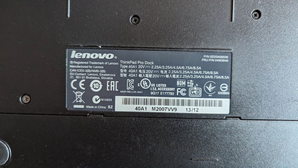 Lenovo ThinkPad Pro Dock / Dockingstation (Type No. 40A1) in Hamburg