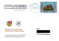 Oderlandbrief: MiNr. 2 B, 31.08.2003, "Vorwerk Bärwinkel", Ganzst Brandenburg - Brandenburg an der Havel Vorschau