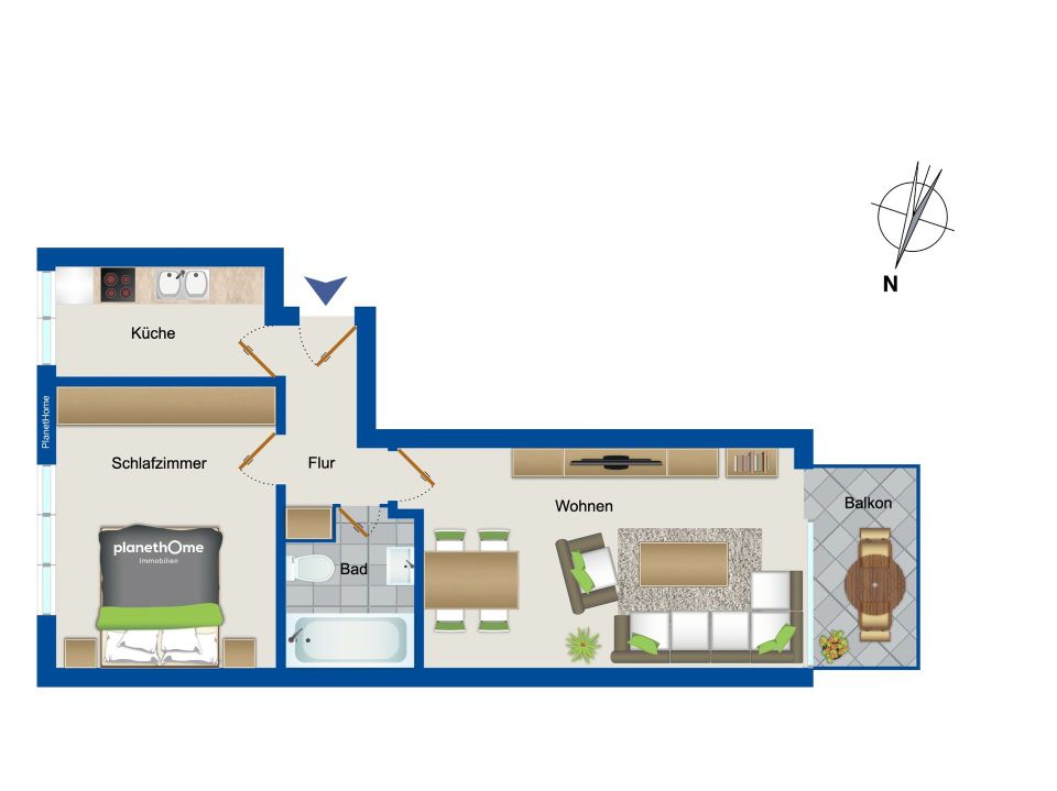 Charmante 2-Zimmer-Wohnung zwischen dem Siemersplatz und Hagenbecks Tierpark in HH-Lokstedt in Hamburg