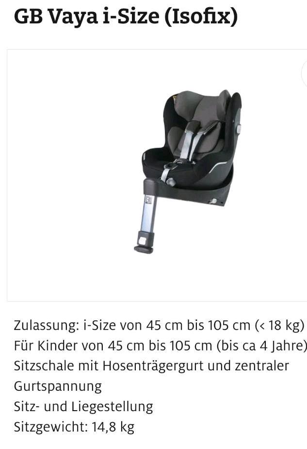 gb Platinum Vaya i-size Reboarder, Babysitz, Kindersitz, in Aidlingen