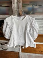 Zara Tshirt weiß mit Lochstickerei Ärmeln Gr L kurz geschnitten Bayern - Neu Ulm Vorschau