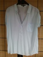 Bluse kurzarm comma Gr. 40 weiß hellblau blau türkis Bayern - Oberasbach Vorschau