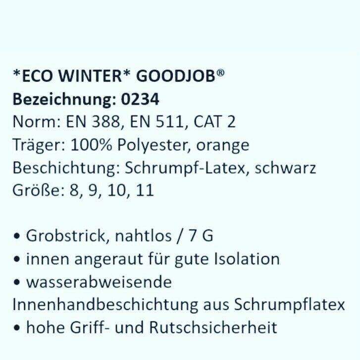 Winterhandschuh ECO-Winter / Holzgriffigkeit / Waldarbeit in Emkendorf