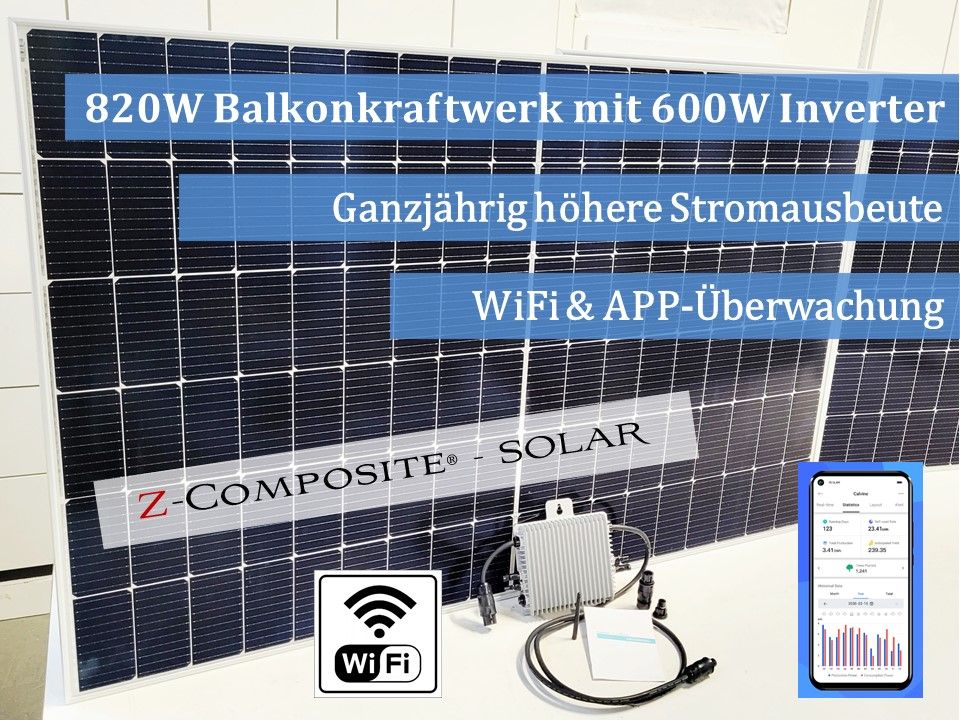 820W Balkonkraftwerk Z-Composite Solar, 600W, JASolar, 800W in Hannover