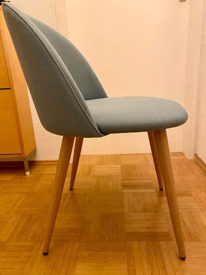 Vintage-Stuhl, eisblau in Eichenoptik Maisons du Monde Mauricette in Weingarten