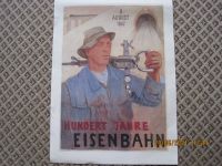 Antikes Eisenbahn Poster, 100 Jahre Eisenbahn Niedersachsen - Wunstorf Vorschau