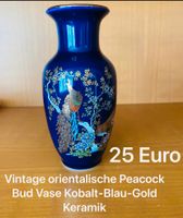 Vintage orientalische Peacock Bud Vase Kobalt-Blau-Gold Keramik Sachsen-Anhalt - Magdeburg Vorschau