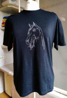 T-Shirt Unikat schwarz Gr. S mit Hotfix Strassmotiv Pferd Bayern - Hof (Saale) Vorschau