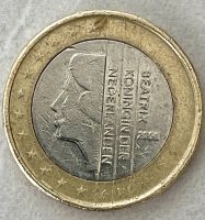 1 Euro Münze , Jahr 2000 , Beatrix Königin der Nederlande Baden-Württemberg - Neuenburg am Rhein Vorschau