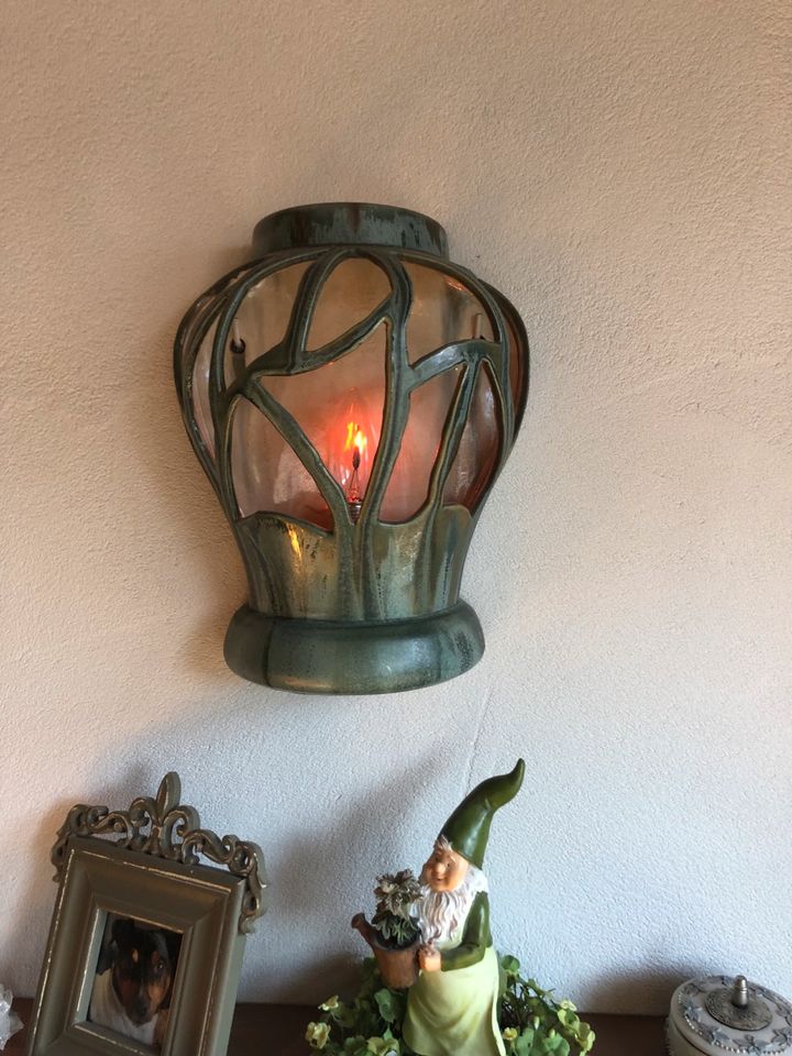 Wandlampe Leuchte Hand getöpfert grün 2 Stück in Deisenhausen