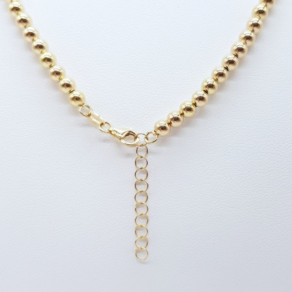 19626 Collier Kugeln 4mm 585 14 Karat gelb Gold 42-45cm in Donaueschingen