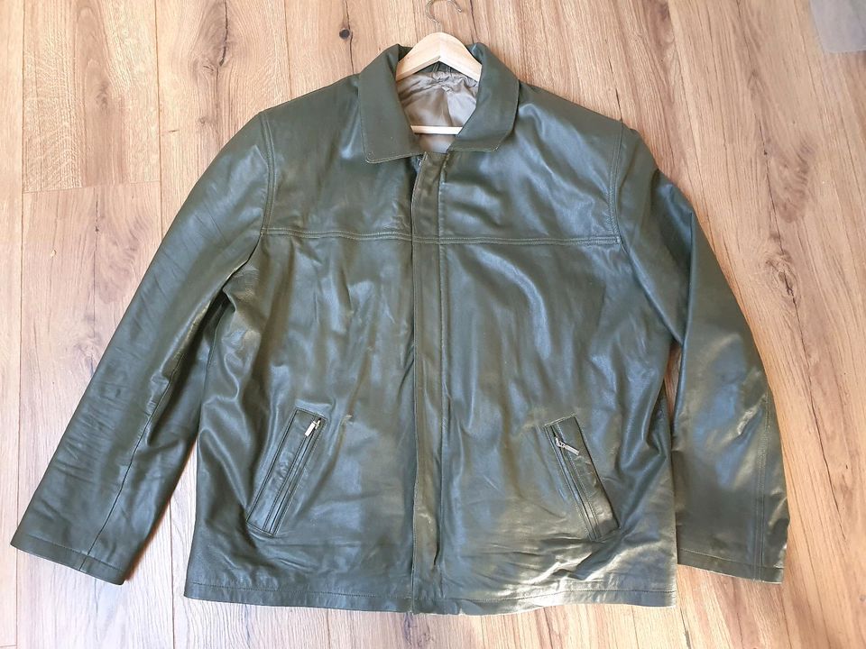 Lederjacke, Vintage, Retro, grün in Preußisch Oldendorf