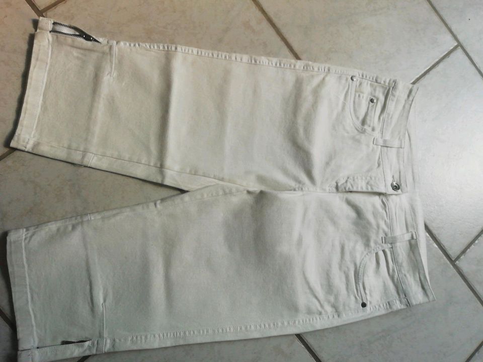 Weiße 3/4 Jeans Damen Gr 40 L in Oberschleißheim