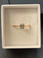 Ring 750 Gold 18K Größe 55 Brillianten Diam. 0,34 ct Baguette Mitte - Wedding Vorschau